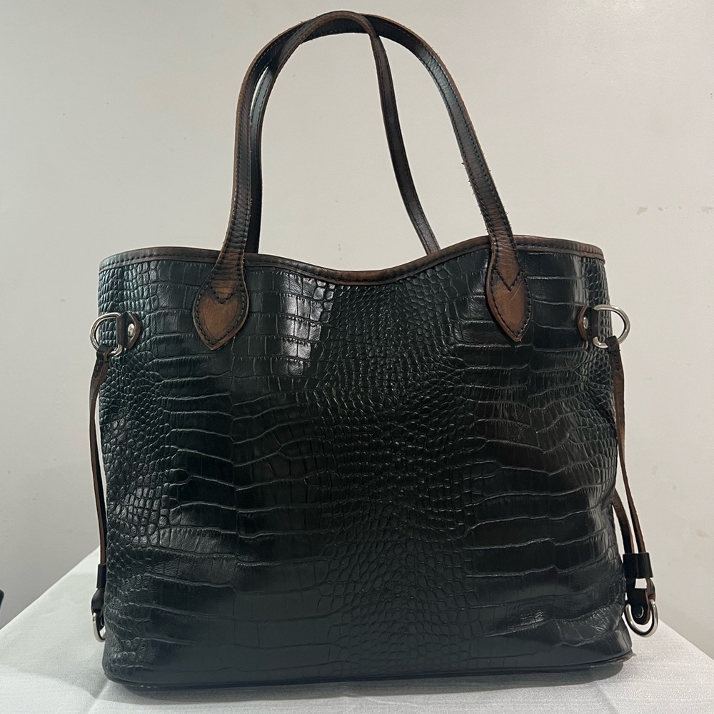 Rare Freebird By Steven Black Croco Leather Tote Bag - Picture 6 of 16